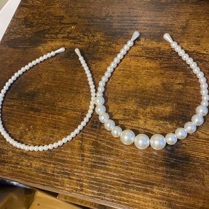Two Pearl headbands perfect for a bride